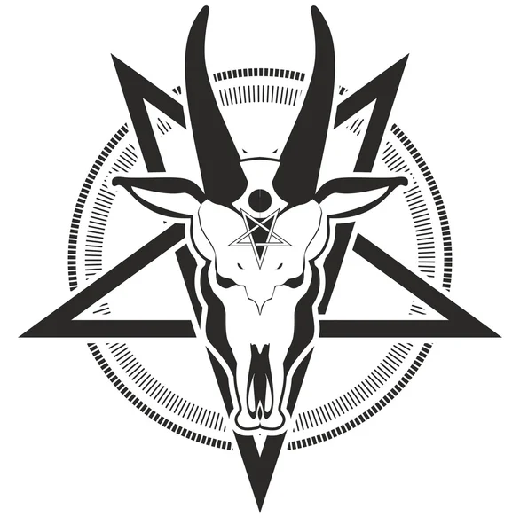 Pentagrama símbolo cabra — Vector de stock