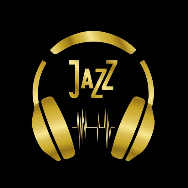 Наушники с джазом — стоковый вектор
