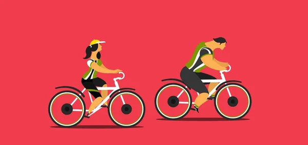 Люди їдуть на велосипеді — стоковий вектор