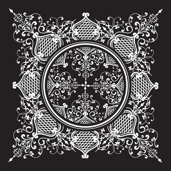 Mandala de encaje blanco y negro — Archivo Imágenes Vectoriales
