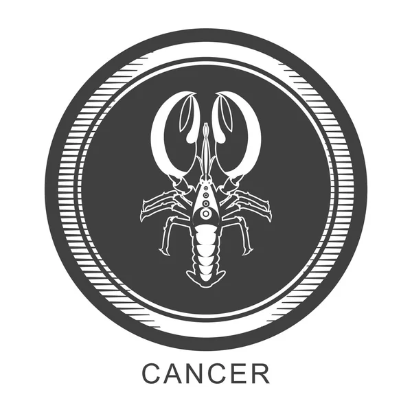 Tecken på cancer zodiak — Stock vektor