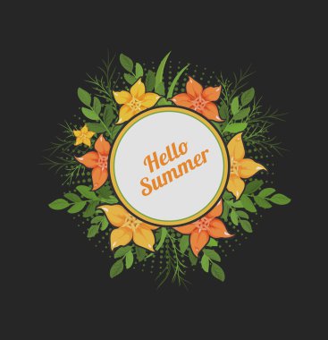 çiçek vektör kartı