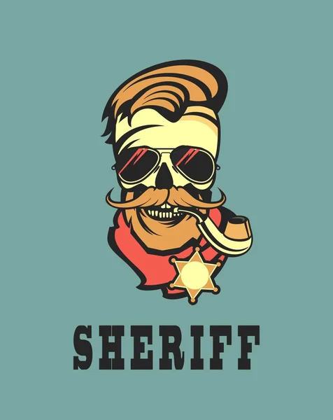 Emblema sheriff muerto — Archivo Imágenes Vectoriales