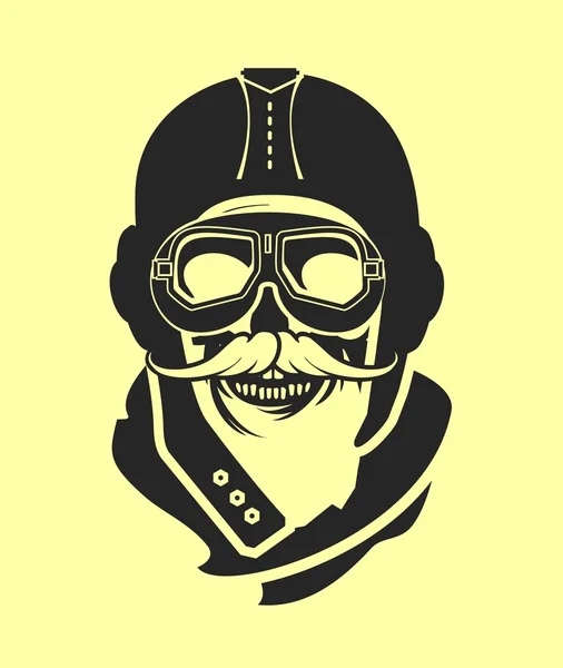 Emblème de crâne d'aviateur — Image vectorielle