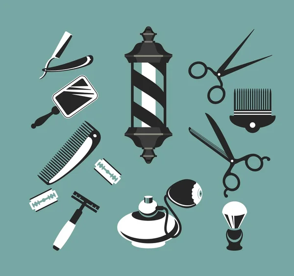 Barbería conjunto — Archivo Imágenes Vectoriales