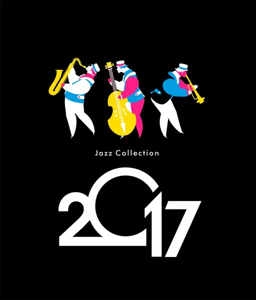 Календарь джаза и блюза 2017 Лицензионные Стоковые Векторы