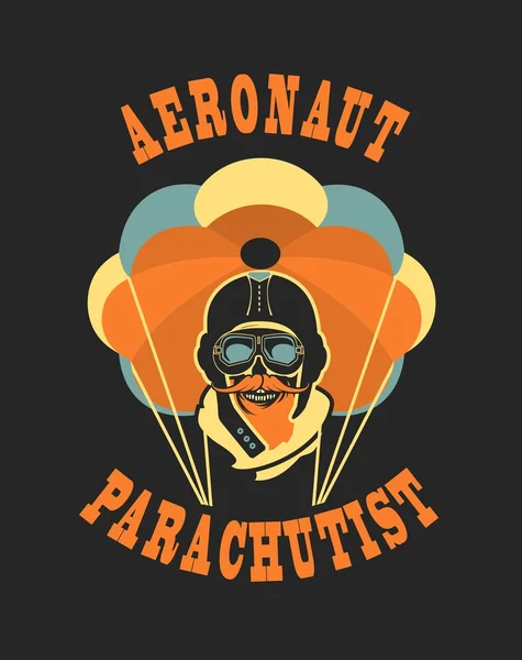 Schedel parachutist badge — Stockvector