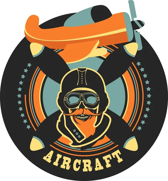 Emblema craniului aviator — Vector de stoc