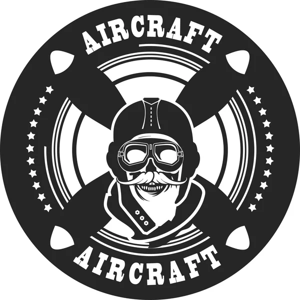 Emblema del cráneo del aviador — Archivo Imágenes Vectoriales