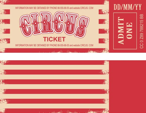 Billet de cirque rétro — Image vectorielle