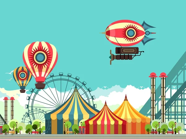 Parc d'attractions du carnaval — Image vectorielle