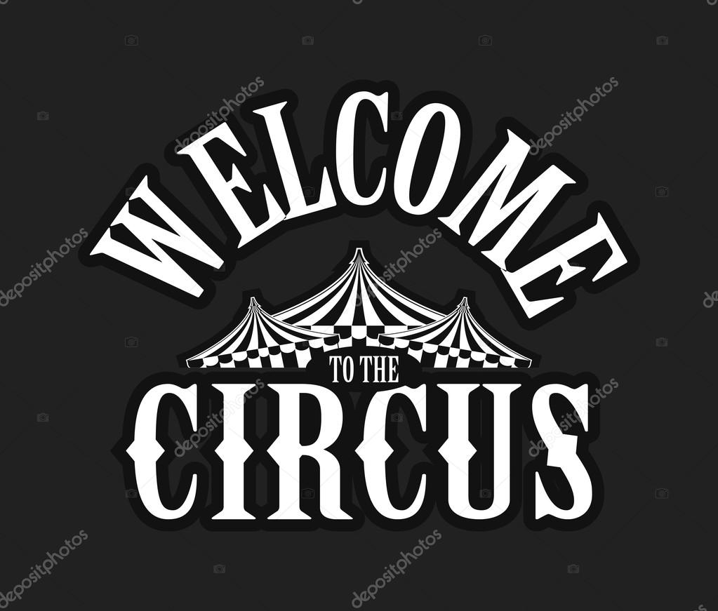 Vector illustration Circus logo on a black background