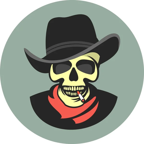 Skull in hat gangster — Stock Vector