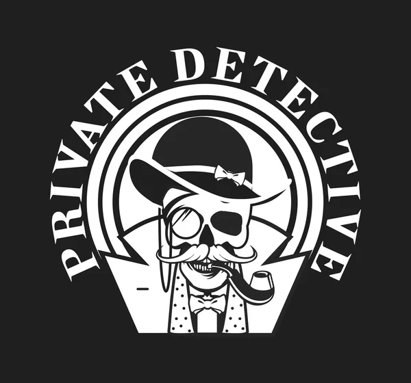 Prive-detective schedel — Stockvector