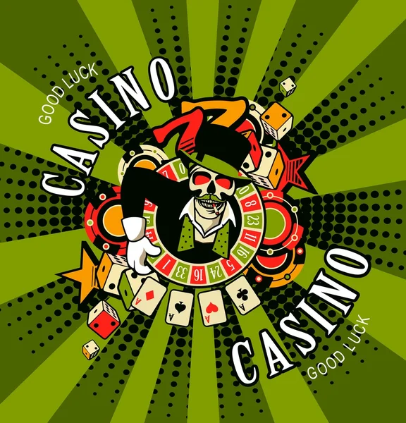 Casino-logo op een witte achtergrond — Stockvector