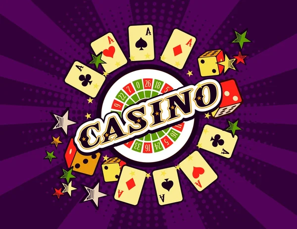 Casino achtergrond poster print — Stockvector