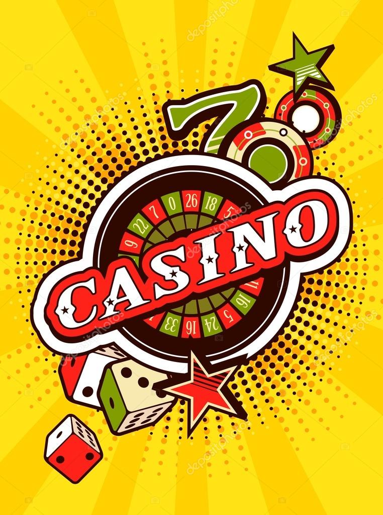 Vector background beams casino with the attributes and signs of winning and luck
