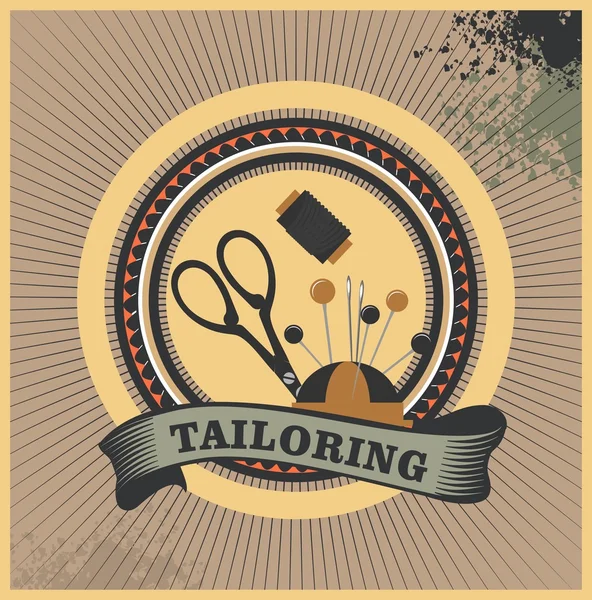 Atelier tailoring emblem — Stock Vector