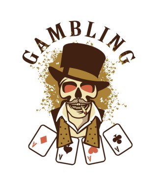 Beyaz bir arka plan üzerinde Casino retro logo