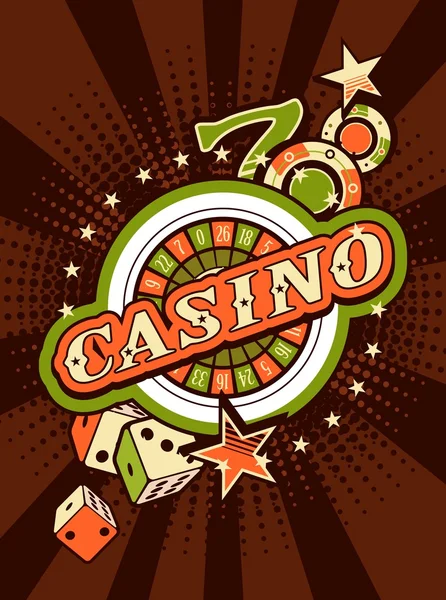 Casino fondo cartel impresión — Archivo Imágenes Vectoriales