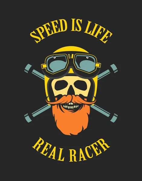 Emblème rétro motocycliste — Image vectorielle