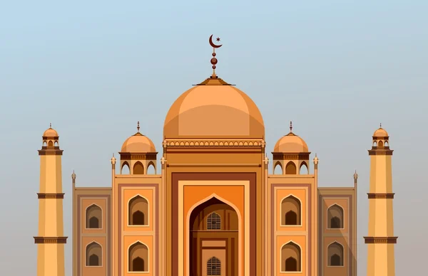 Mosquée vectorielle sur fond bleu — Image vectorielle