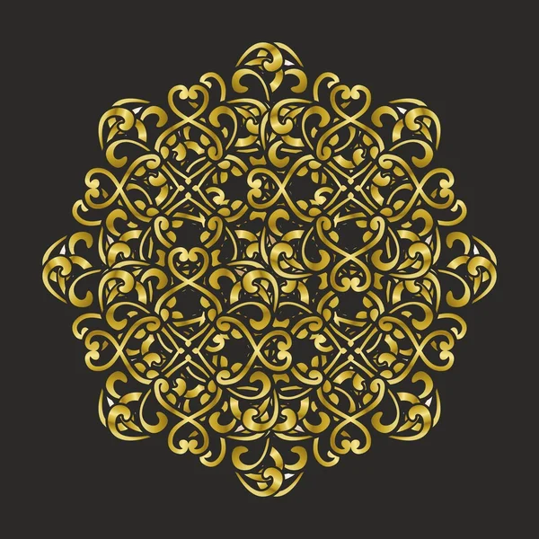Кружевной золотой мандала — стоковый вектор