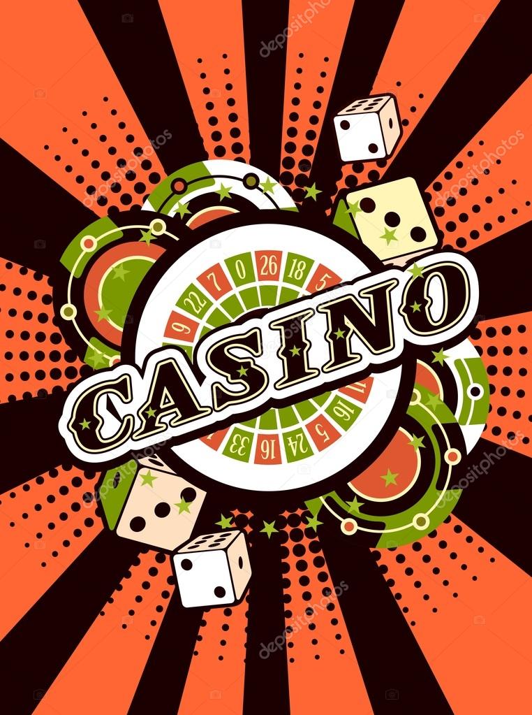 Vector background beams casino with the attributes and signs of winning and luck