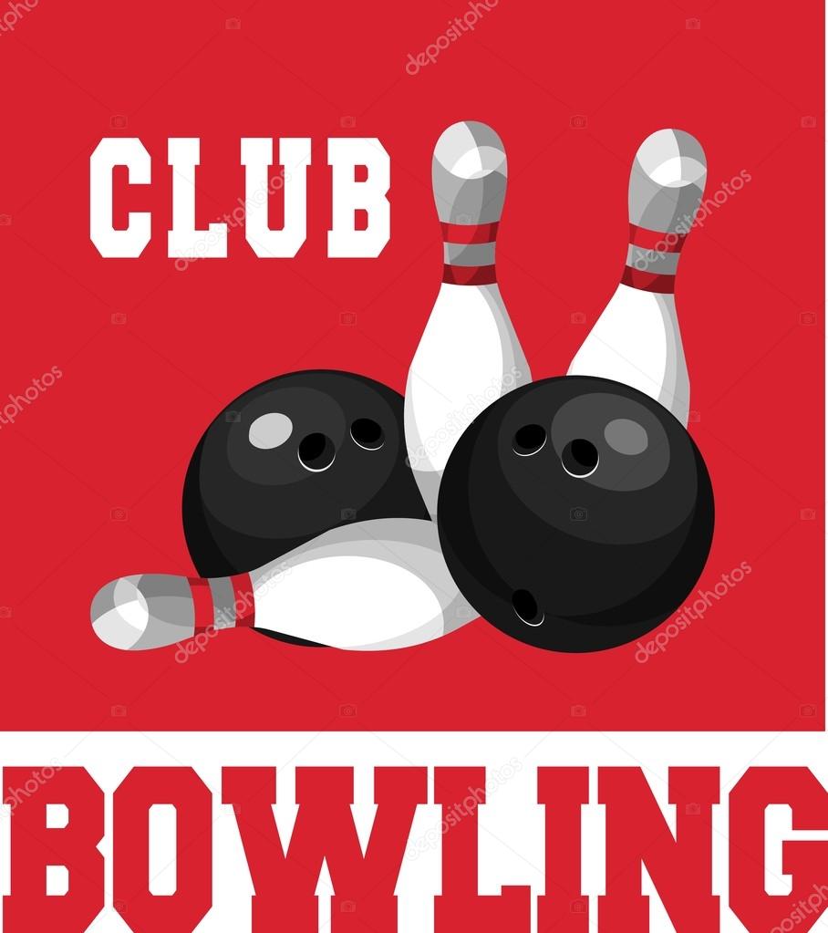 Vector illustration emblem sports club bowling game