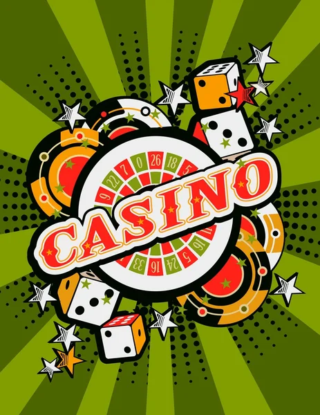 Casino pozadí plakátu tisk — Stockový vektor