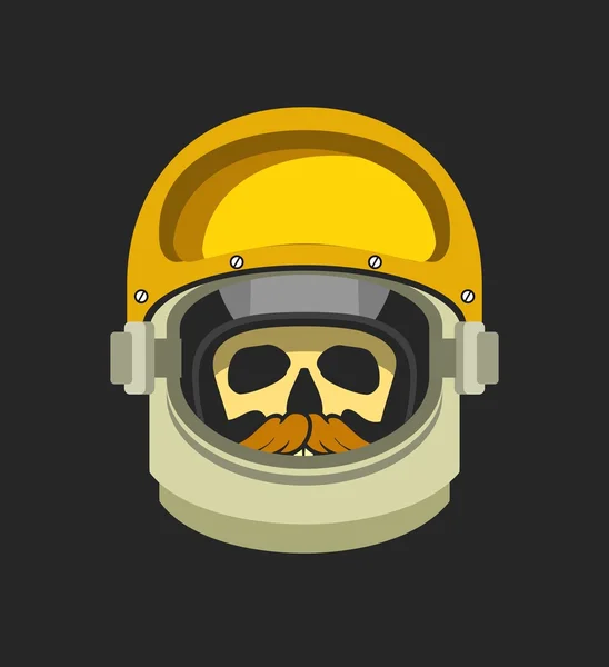 Casque astronautes avec un homme mort — Image vectorielle