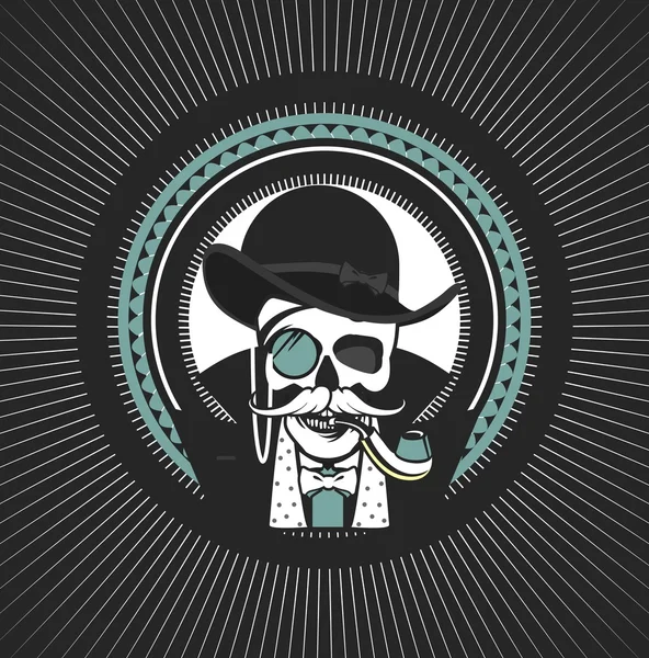 Investigador privado Skull — Vector de stock