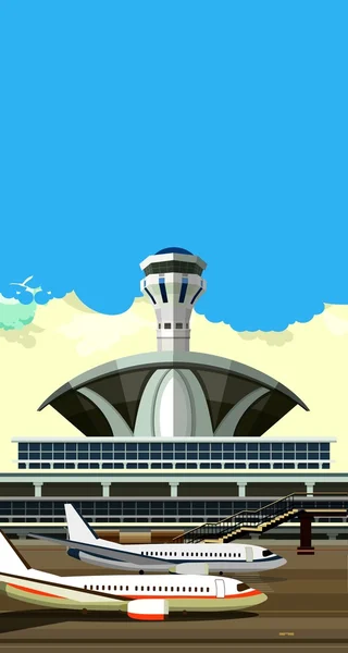Aeroporto construção vetor ilustração — Vetor de Stock