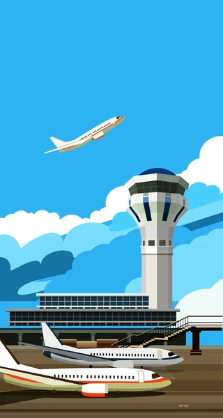 Illustration vectorielle de bâtiment d'aéroport — Image vectorielle