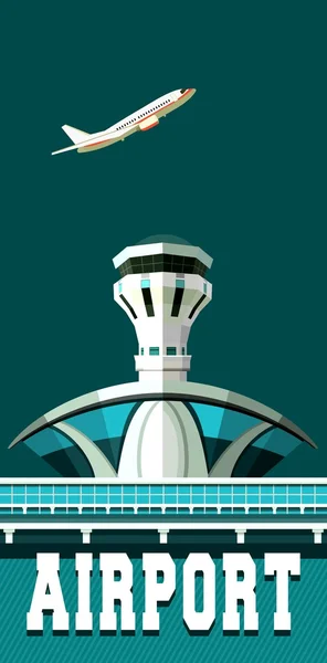 Affiche de l'aéroport — Image vectorielle