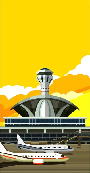 Illustration vectorielle de bâtiment d'aéroport — Image vectorielle