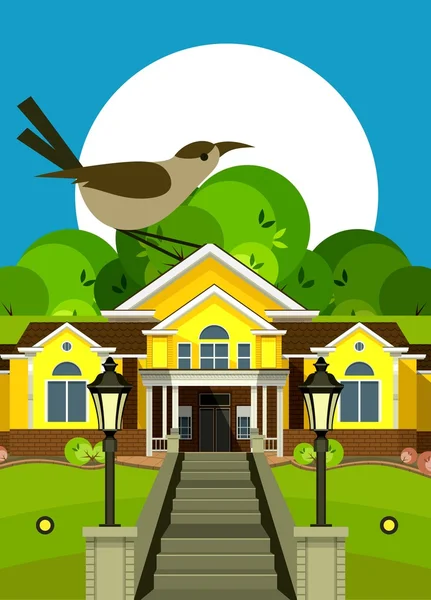 Volante casa de campo — Vector de stock