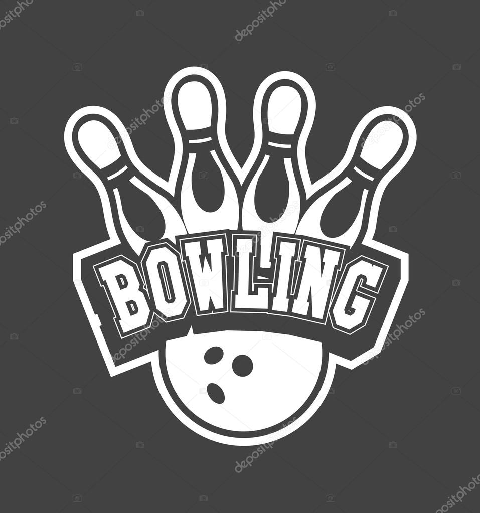Vector illustration emblem sports club bowling game