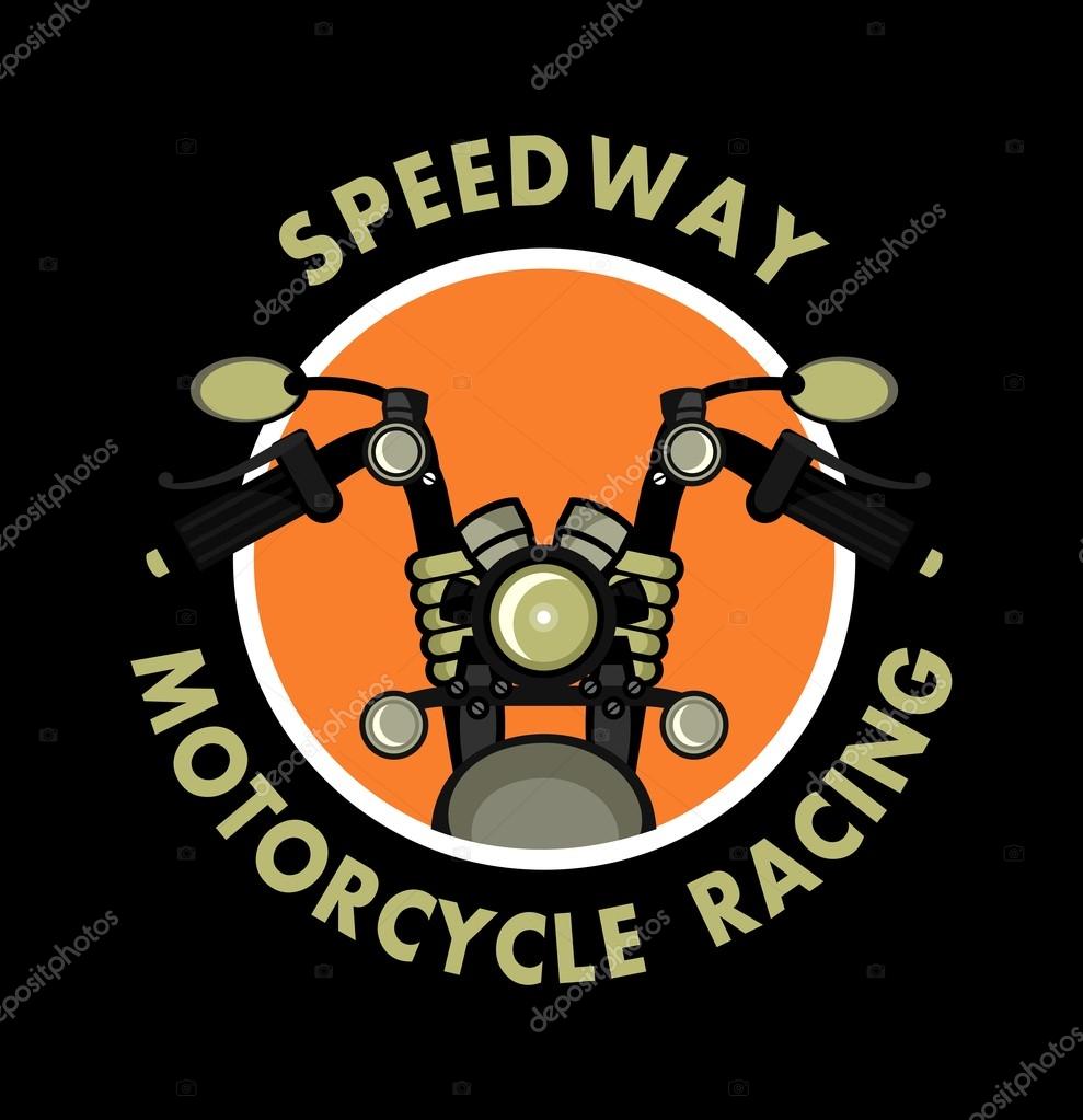 Vector motorcycle club emblem retro bike with wings