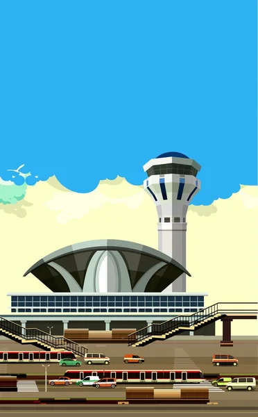 Aeropuerto edificio vector ilustración — Vector de stock