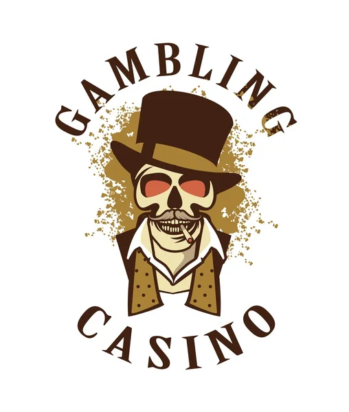 Logotipo retro de Casino sobre fondo blanco — Vector de stock