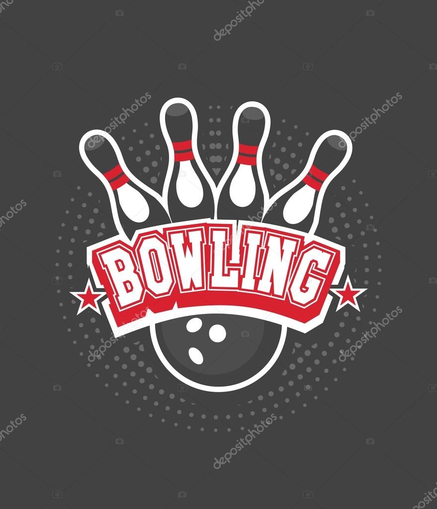 Vector illustration emblem sports club bowling game