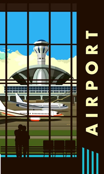 Aeropuerto salón vector — Vector de stock