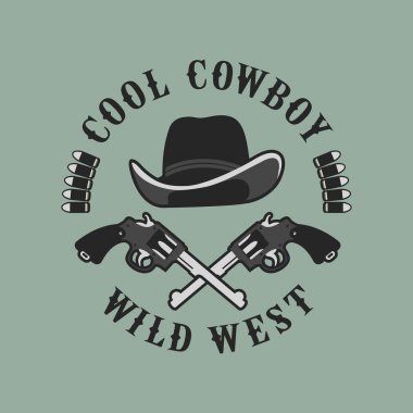 Beyaz bir arka plan üzerinde kovboylar amblemi