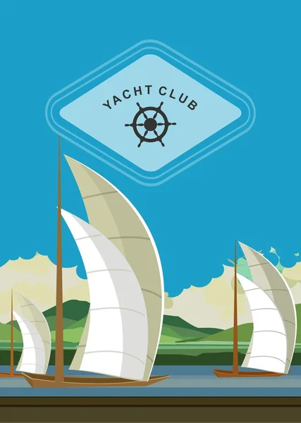 Листовка яхт-клуба — стоковый вектор