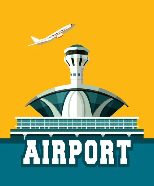 Airport building poster — Stock Vector