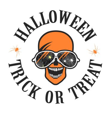 Cadılar Bayramı kafatası gözlük logolu