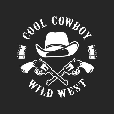 Beyaz bir arka plan üzerinde kovboylar amblemi