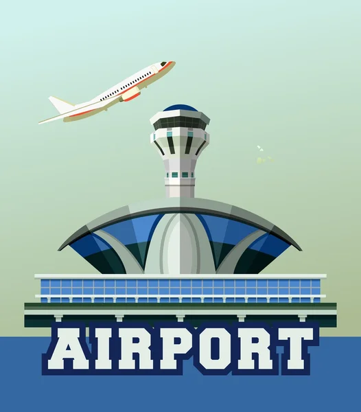 Plakát budova letiště — Stockový vektor