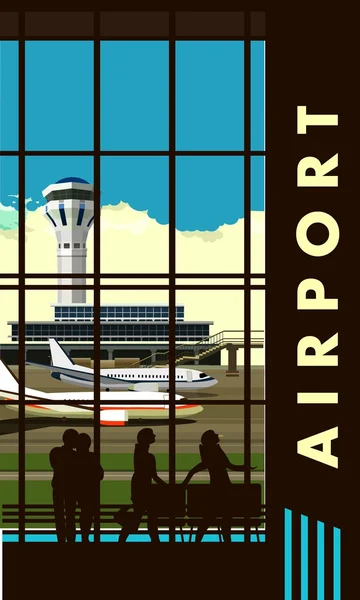 Aeropuerto salón vector — Vector de stock